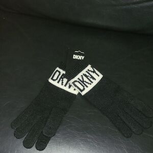 DKNY Black and White Gloves